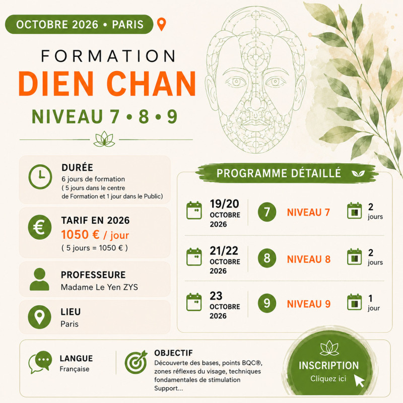 Formation Dien Chan niveaux 7 8 9 à Paris – Académie Dien Chan